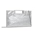 CHARMING TAILOR Fashion PU Leather Handbag Stylish Women Convertible Clutch Purse (Silver)