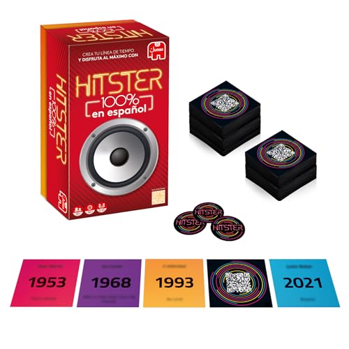 Hitster 100% en español, Juego de Mesa Musical para Adultos, Canciones en español, +16 años, App Gratuita, 2-10 Jugadores