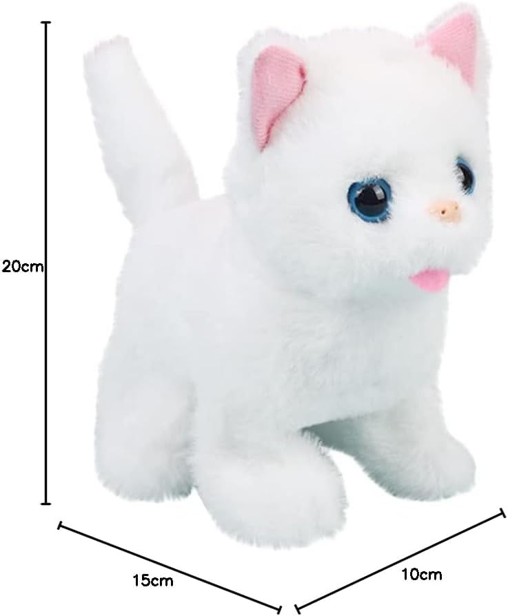 Image of Hopping Walking Cat Toy with Sounds, Walking Cat Wiggling Tail, Twitching Mouth and Nose, Educational Interactive Cat Toy for Baby Kids