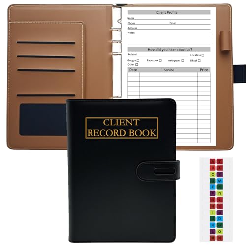 XUEJITECH Client Record Book with Extra A-Z Tabs - Professional