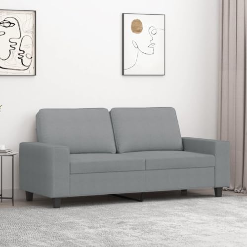 Emmtore Sofá de 2 plazas de Tela Gris Claro 140 cm
