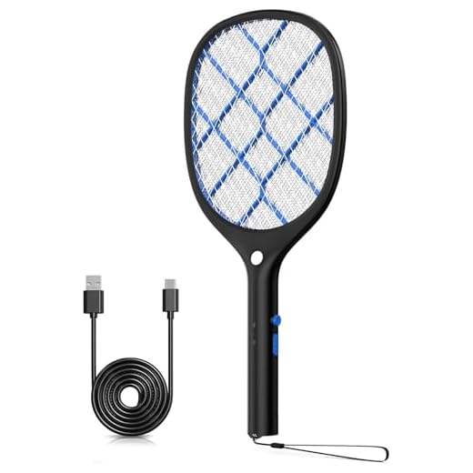 YISSVIC Electric Fly Swatter 4000V Bug Zapper Racket Rechargeable Mosquito Insect Fly Killer Electric 3 Layers Mesh with Type-C Cable for Indoor Outdoor