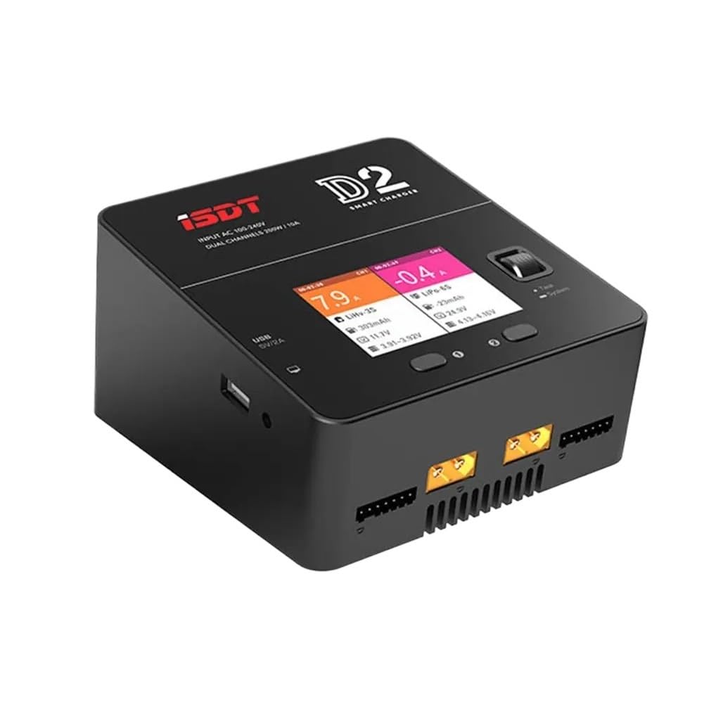 pour ISDT D2 200W 24A AC Double Canal Sortie Chargeur de Balance Batterie Intelligent pour Voiture RC Avion hélicoptère 2-6Sfor Lipo pour LiHv Life(EU)