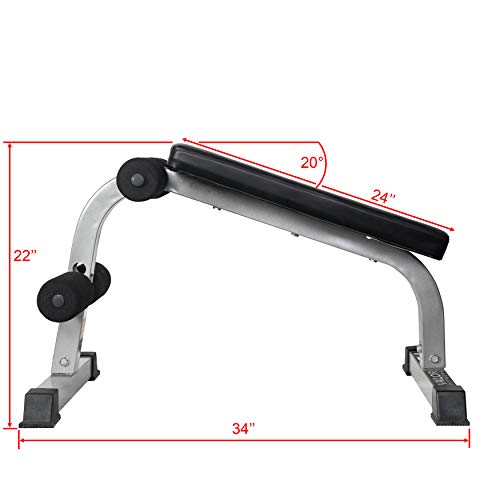 Valor Fitness DE-4 Sit Up Bench and Ab Crunch Board with Ergonomic Decline Position to Perform Decline Sit Ups, Crunches, and Other Core and Abdominal Exercises