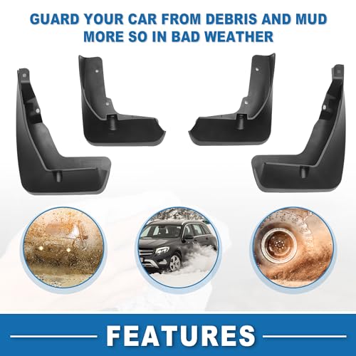 Image of Mud Flap Splash Guard with Mount Accessories Front & Rear Side Mud Guard for Acura RDX 2019-2023 (Set of 4), 32x28x14cm, Black