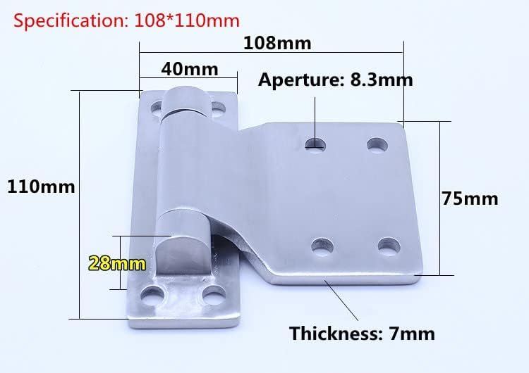 Steel Door Fittings Industrial Heavy Series Stainless Steel 304 Load-Bearing Hinge(108x110mm)