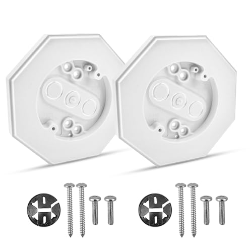 8161-2 Vertical Siding Lamp Octagon Mounting Kit with Built-in Electrical Box for Outdoor Vertical Siding Lap, 2-Pack