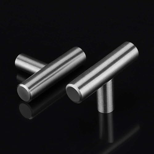 Miniatura 3 de LONTAN LS201BSS - Perillas de gabinete de baño de níquel cepillado, pomos de gabinete de cocina europeos, pomos de cajón de barra en T, accesorios