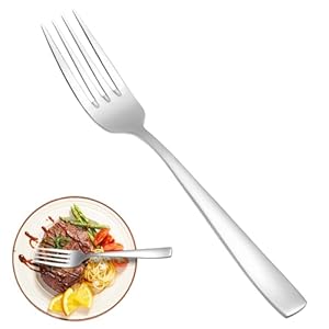 16 Piece Dinner Forks Set, Food Grade Extra-Fine Stainless Steel Dessert Salad Forks Silverware, Metal Forks for Home Kitchen Restaurant Hotel, 8 Inches, Mirror Finish & Dishwasher Safe