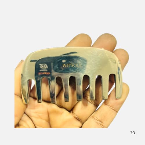 Image of WITSOUL Kansa Comb Massage Tool - kansa Comb for Hair Fall /Growth /blood Circulation & Stress Relief Best for Head Massage (S)