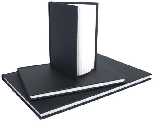 SeawhiteBlack Cloth Hardback Artists Sketchbook 140gsm Square 140x140mm