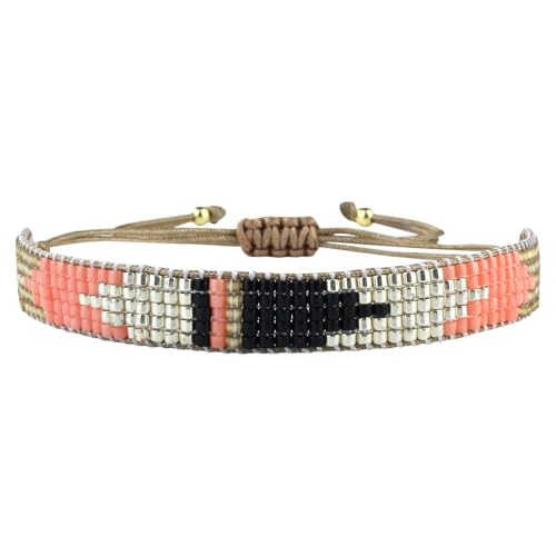Bracelet Miyuki femme large bande torsadée 5 rangées, manchette tendance C·QUAN CHI 03E