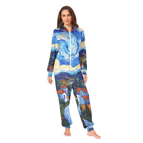 Pijama de noche estrellada en felpa suave de alta densidad unisex