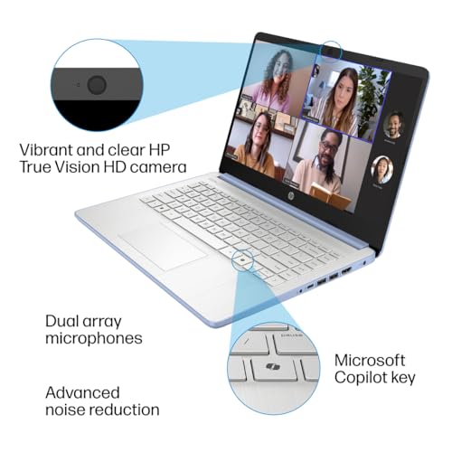 Image of HP Pavilion Laptop 2026 Notebook for Students & Remote Work, Intel N150, 16GB RAM, 128GB Storage, 256GB SD Card, Lightweight, Long Battery Life, Wi-Fi 6, 1 Year Office 365, Win 11 Home S, Steel Blue
