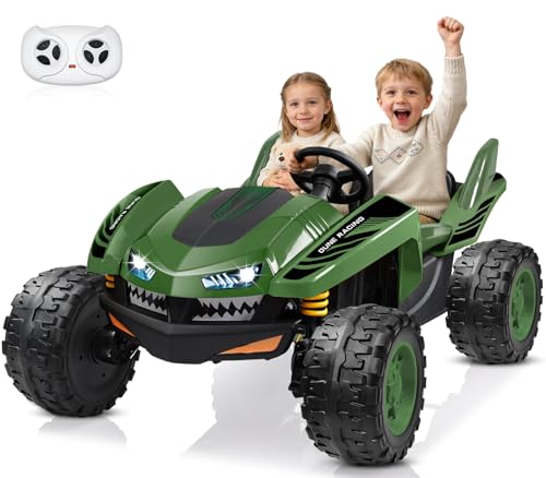 ANPABO 24V XXL Ride on Toys for Big Kids, 4x200W Powerful Motors, Max 5.1MPH, EVA Tires, 21" Spacious 2 Seater, 4-Wheeler Suspension, Remote Control, Bluetooth, Ride on Cars for Kids Aged 3-12(Green)