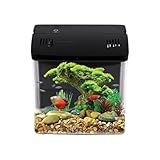 yuchdzexu Pequeña pecera – Acuarios pequeños de peces betta, decoración del hogar para arrecife, medusas, ranas, camarones, escritorio, oficina, sala de estar, hogar de mascotas