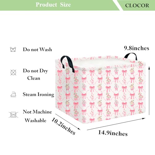 Image of CLOCOR Rectangular Storage Basket Empty,Gift Basket,Waterproof Storage Bin,Room Decor(Spring Flower)