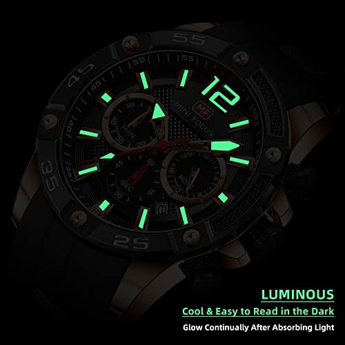 Men's Sports Watch (Multifunction,Waterproof,Luminous,Calendar) Silicon Strap Wrist Watch Fashion for Men …
