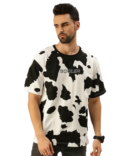 Image of Noble Monk Men's Cotton Blend Animal Print Loose Fit T-Shirt