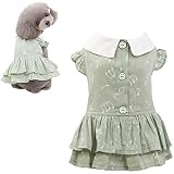 beautyhe Haustier Hund Kleid Strass Prinzessin Kleider Spitze Tutu Weste Rock Ärmellose Faltenrock Bowknot Partykleid Für Kleine Hunde Katzen Hundekleid Brautkleider X-Small,Green