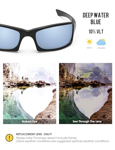 Image of BLAZERBUCK Anti-salt Polarized Replacement Lenses for Oakley Fives Squared(4+1) OO9238 Sunglasses - Deep Water Blue