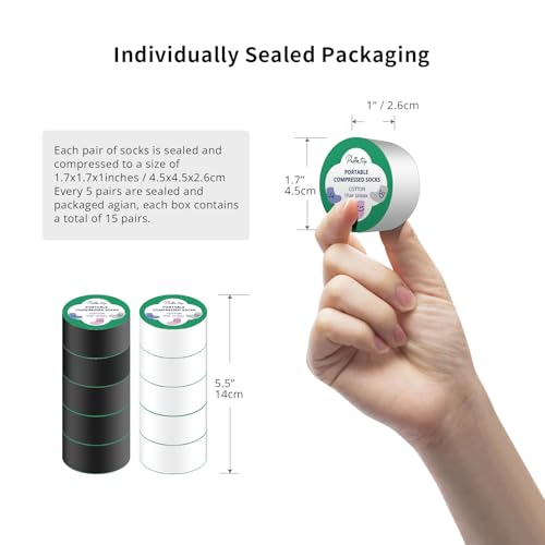 Compressed Cotton Travel Socks Reusable Compact Packed Breathable Unisex for Traveling Camping Business Trip Hospital Hotel2