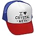 The Goozler I Heart Crystal Meth - Retro Style Trucker Hat, RWB, OSFA