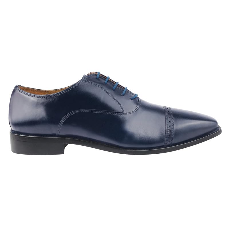 Image of LIBERTYZENO Mens Tread Design & Plain Genuine Leather Lace Up Oxford Dress Shoes for Easter Gift