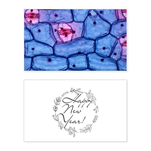 Tarjeta de Año Nuevo Plant Science Bioplast con diseño microcósmico ideal para felicitar