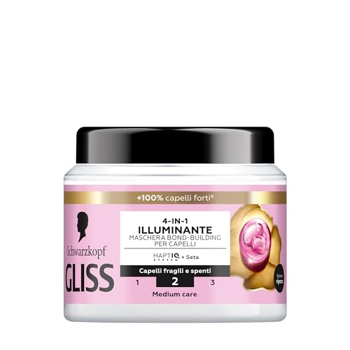 Schwarzkopf Gliss 4-in-1 Illuminante Maschera Bond-Building per Capelli, 400ml