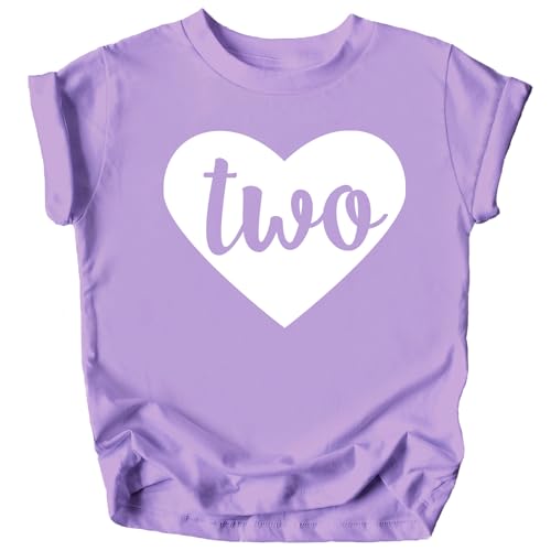 Two in Heart 2nd Birthday Girls Shirt for Toddler Girls Second Birthday Outfit
