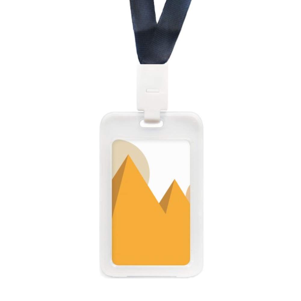 Étui pour carte de crédit transparent rigide jaune avec graphisme pyramides d'Égypte