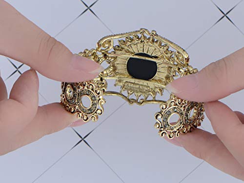 Alilang Womens Vintage Inspired Golden Tone Rhinestone Purple Victorian Cameo Lady Queen Princess Cuff Bangle Bracelet #TOP3