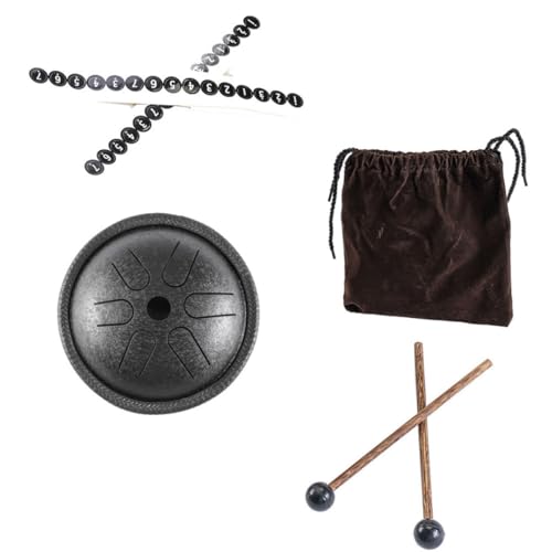 Toddmomy 1Set Hand Pan Drum Kit Steel Tongue Percussion Instrument Easy to Play for Relaxation Relief Includes Accessory