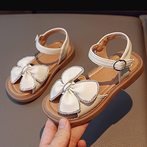 Toddler Kids Girl Open-toe Casual Sandal Low Heel Hook & Loop Ankle Strap Bow Soft Sole Party Dress Jelly Shoe4