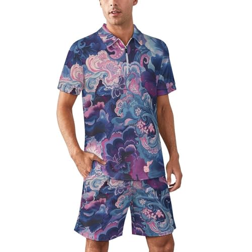 Costume de sport décontracté deux pièces violet rose pour oublier les vêtements trop serrés