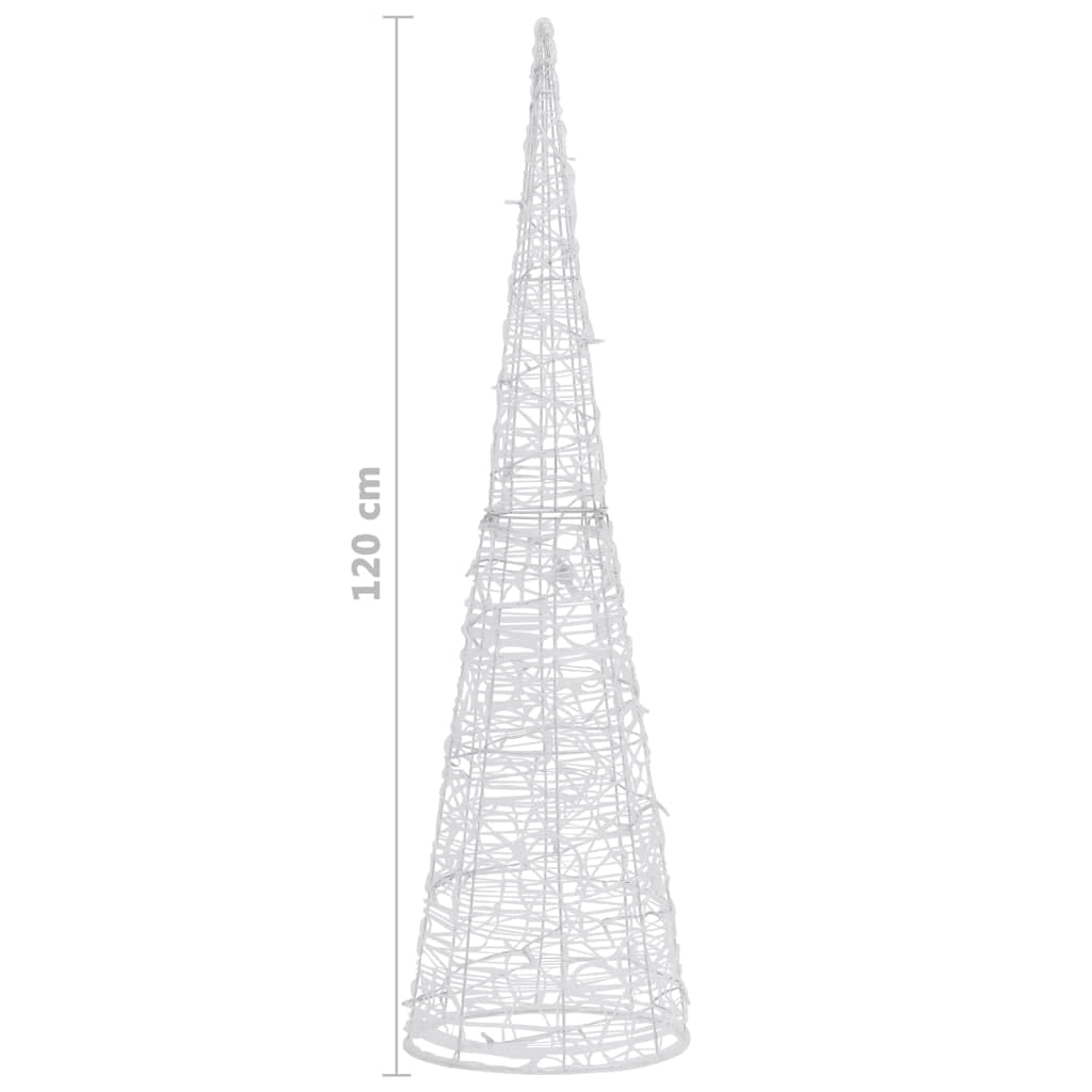 LED-Kegel Acryl Weihnachtsdeko Pyramide Blau 120 cm mit 60 LEDs, 8 Lichteffekten, 5 m Kabel, Innenbereich und Außenbereich, energiesparende Weihnachtsbeleuchtung für Garten Balkon Fenster