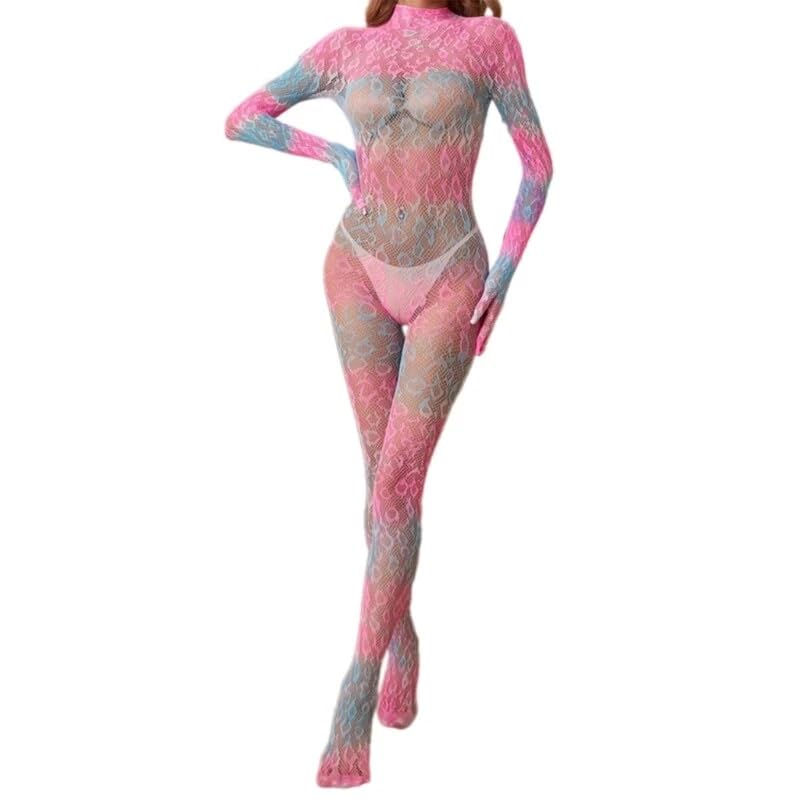 Image of GirlFriend Lingerie Lovely Deep V Neck Teddy Babydoll Mesh Nightwear for Women Mesh Badydoll Fishnets Dresses See Through Gown Lingerie Chemise Bodysuit One Piece Transparent