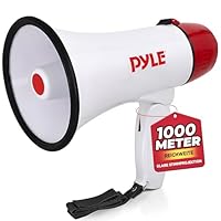 Pyle Megaphon mit Sirene, Signalhorn – Siren Megaphone – Mini Megafon Kinder & Erwachsene 20W, Faltbare Megaphone mit Sirene & Mikrofon, Lautstärke Einstellbar & Batteriebetrieben Reichweite: 550m