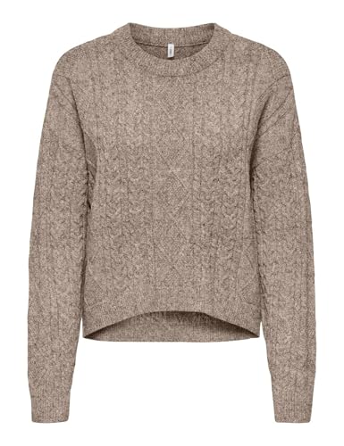 Onlkatia LS Cable O Neck Jersey CC KNT, Mocha Meringue, S