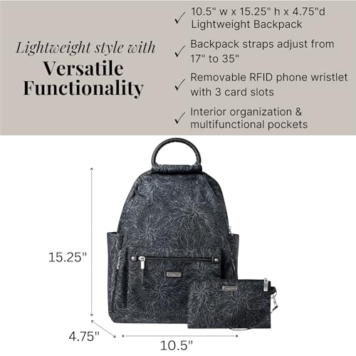 Baggallini Women's All Day Backpack, Midnight Blossom, One Size…4