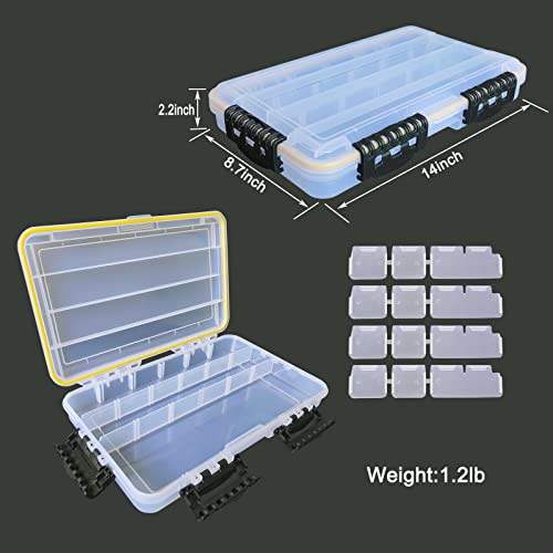 Transparent Airtight Fishing Tackle Box 3600/3700 Tackle Box Waterproof Sunscreen Fishing Tackle Storage Tackle Box Organizer Ruisheng At (3700×2) #TOP3