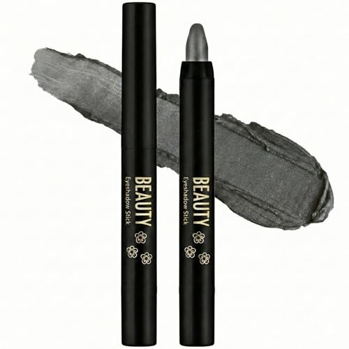 Image of 2PCS Charcoal Gray Eyeshadow Stick – Waterproof Smoky Eye Cream Pencil, Metallic Shimmer Finish, Long Wear Smudge-Proof Twist-Up Shadow for Day to Night Looks