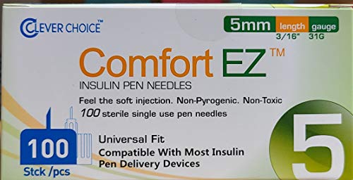 Clever Choice Comfort EZ Insulin Pen Needles 32G 5mm (3/16