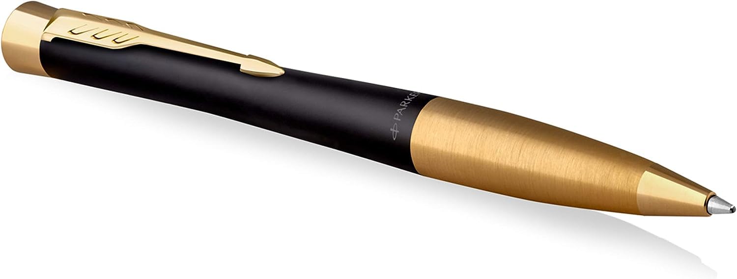 Schmalz® Parker Urban Kugelschreiber Twist mit Gravur | Premium Stift | Geschenkbox | blaue Tinte | edel | personalisiertes Geschenk | Namen | graviert | Jahrestag | Geburtstag (Muted Black G.C.)