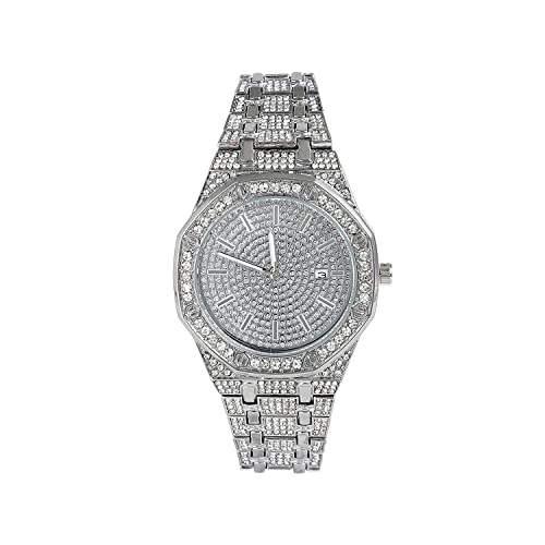 Image of Haute Sauce Women's Embellished Analog Dial with Stainless Steel Strap | Battery Power | Foldover Closure | Quartz Movement | Fashion Wrist Belt Watch for Female and Girls