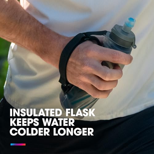 Image of HydraPak SkyFlask Speed - Collapsible Handheld Running Water Bottle (350ml, 500ml, 500ml Insulated) - Adjustable Strap, Lightweight, Spill-Proof Cap
