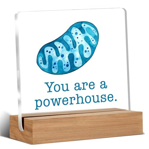 DCXFQWY Biology Gifts for Women Men, Science Motivational Quote Sign, Acrylic Decorative Sign, 4 x 4 Inches