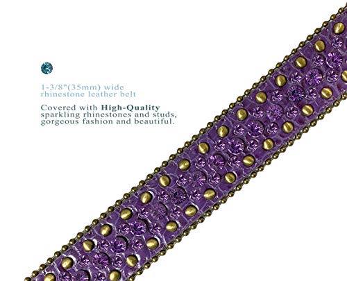 35158 50158 Women's Belts Rhinestone Belt Fashion Western Cowgirl Bling Studded Design Leather Belt4