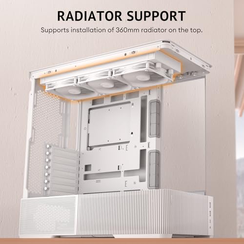 Boîtier PC ATX ANTEC C6 Curve White, format Midi Tower blanc pour configuration gaming